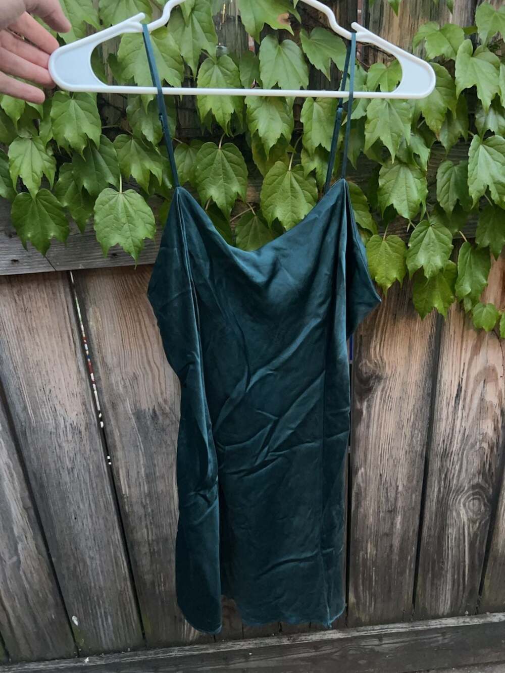 Vintage Victoria's Secret 100% Silk Cowl Neck Slip Dress Emerald Green Size L